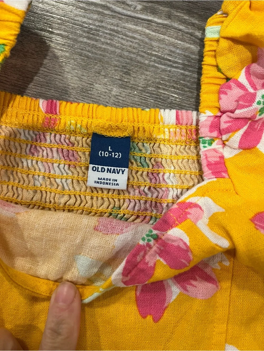Old Navy Yellow Floral Square Neck Puff Sleeve Crop Top